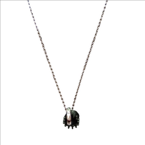 NWT NONE Men's "Her King" silver & black charm fashion necklace NIP